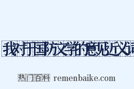 我对于国防文学的意见近义词是什么意思的图片